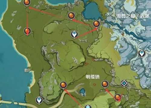 《原神》烈焰花花蕊采集点采集路线分享
