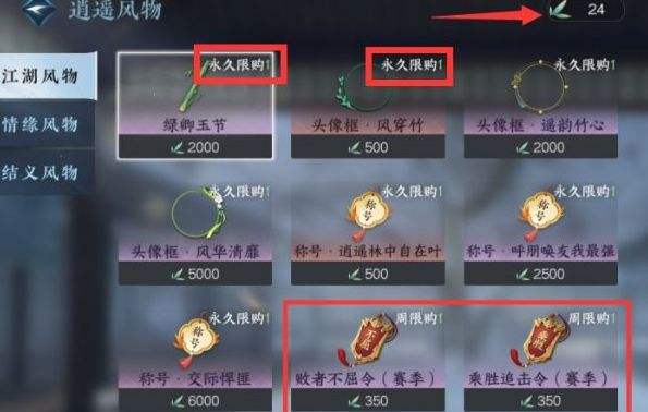 商店物品購買建議